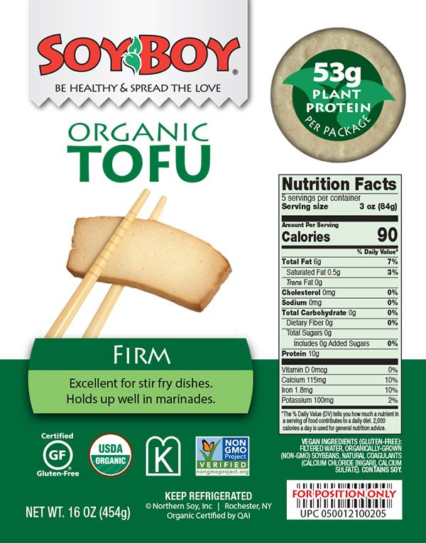 SoyBoy Firm Tofu Retail Label
